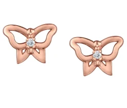 BOUCLES PAPILLON AJOURÉ EN OR SERTIES DE DIAMANTS