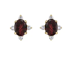 BOUCLES POUR DAME EN OR SERTIES DE PIERRES DE NAISSANCES VARIÉES ET DE DIAMANTS