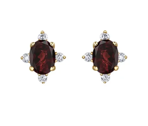 BOUCLES POUR DAME EN OR SERTIES DE PIERRES DE NAISSANCES VARIÉES ET DE DIAMANTS