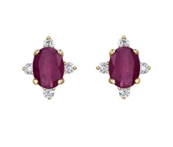 BOUCLES POUR DAME EN OR SERTIES DE PIERRES DE NAISSANCES VARIÉES ET DE DIAMANTS