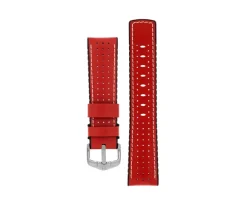 BRA. HIRSH CUIR ROUGE CAOUT NOIR 18MM L