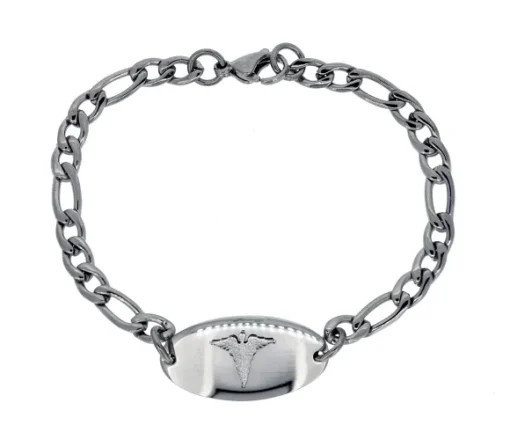 BRAC ACIER CUIR BRUN TRESSE 8.5po