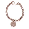 BRAC ACIER CUIR BRUN TRESSE 8.5po
