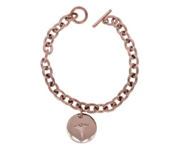 BRAC ACIER CUIR BRUN TRESSE 8.5po