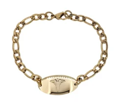 BRAC ACIER CUIR NOIR TRESSE 8.5po