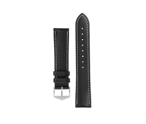 BRAC. HIRSH CUIR VEAU NOIR 20MM