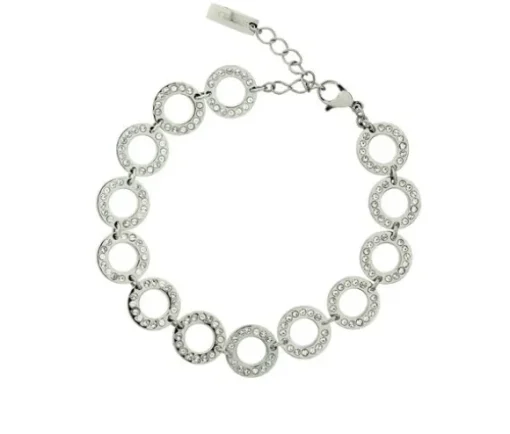 BRACELET ACIER CERCLES CZ 7+1