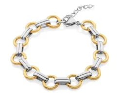 BRACELET ACIER/PVD OR 7+1.25