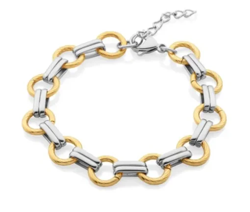 BRACELET ACIER/PVD OR 7+1.25