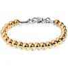 bracelet acier/pvd or bille 7mm 8.5po