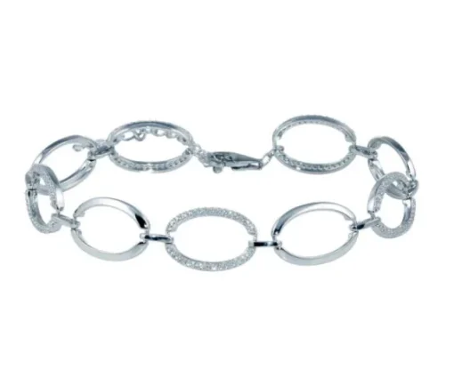 BRACELET ANNEAUX AJOURÉS SERTI DE CUBIQUES ZIRCONIAS