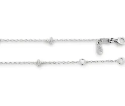 BRACELET BÉBÉ 10K BLANC CROIX CZ 6" AJUS