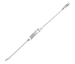 BRACELET DpiIDENTITÉ AVEC COEUR AJOURÉ POUR ENFANT EN ARGENT RHODIÉ