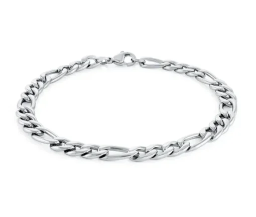 BRACELET EN ACIER À MAILLE FIGARO