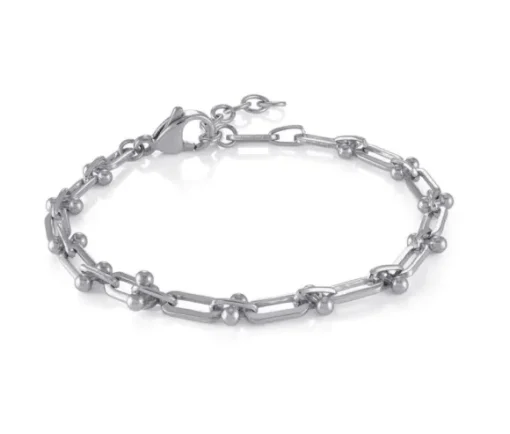 BRACELET EN ACIER À MAILLE EN U