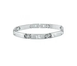 BRACELET EN ACIER À MOTIF VERSACE SERTI DE CUBIQUES ZIRCONIAS