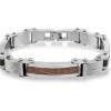 BRACELET EN ACIER ET BOIS