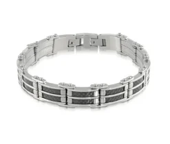 BRACELET EN ACIER ET FIBRE DE CARBONE