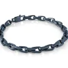 BRACELET EN ACIER/PVD BLEU À MAILLE ROLO FER À CHEVAL