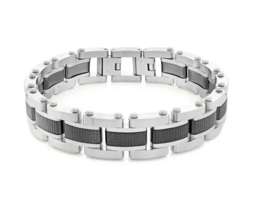 BRACELET EN ACIER/PVD NOIR 2 TONS