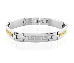 BRACELET EN ACIER/PVD OR 2 TONS À MOTIF VERSACE