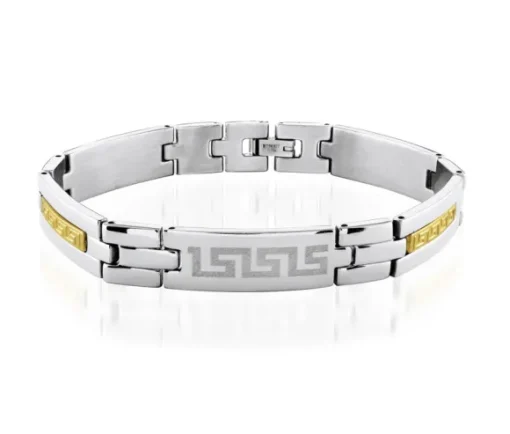 BRACELET EN ACIER/PVD OR 2 TONS À MOTIF VERSACE