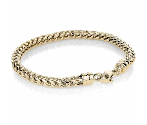 BRACELET EN ACIER/PVD OR À MAILLE FRANCO RONDE