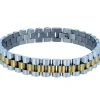 BRACELET EN ACIER/PVD OR 2 TONS À MAILLE ROLEX