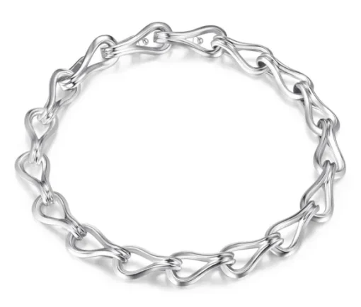 BRACELET EN ARGENT RHODIÉ À MAILLE ÉTERNITÉ
