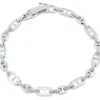 BRACELET EN ARGENT RHODIÉ À MAILLE MARINE ET GRAIN DE CAFÉ
