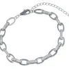 BRACELET EN ARGENT RHODIÉ ROLO OVAL SERTI DE CUBIQUES ZIRCONIAS