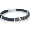 BRACELET EN CAOUTCHOUC ET ACIER AVEC BRELOQUE ANCRE