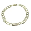 BRACELET EN OR 10K MAILLE FIGARO AVEC MOTIF VERSACE