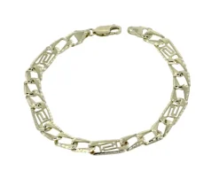 BRACELET EN OR 10K MAILLE FIGARO AVEC MOTIF VERSACE
