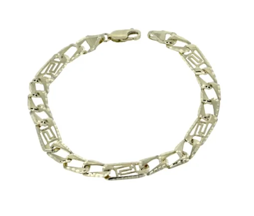 BRACELET EN OR 10K MAILLE FIGARO AVEC MOTIF VERSACE