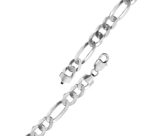 BRACELET FIGARO EN ARGENT RHODIÉ