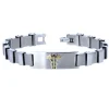 BRACELET MÉDICAL EN ACIER ET OR 10K