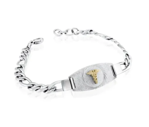 BRACELET MÉDICAL EN ACIER À MAILLE FIGARO