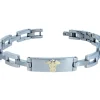 BRACELET MÉDICAL EN ACIER ET OR JAUNE