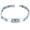 BRACELET MÉDICAL EN ACIER ET OR JAUNE
