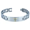 BRACELET MÉDICAL EN ACIER ET OR 10K