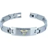 BRACELET MÉDICAL EN ACIER ET OR JAUNE À MOTIF VERSACE