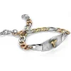 BRACELET MÉDICAL EN ACIER/PVD OR 2 TONS