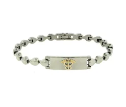 BRACELET MEDICAL ACIER 10K 5MM 7.5po