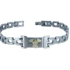 BRACELET MEDICAL EN ACIER ET OR JAUNE