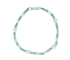 BRACELET PERLES ET BILLES DE PÉRIDOT VÉRITABLE