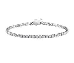 BRACELET TENNIS EN OR 14K BLANC SERTI DE 66 DIAMANTS CANADIENS