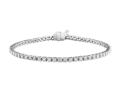 BRACELET TENNIS EN OR 14K BLANC SERTI DE 66 DIAMANTS CANADIENS