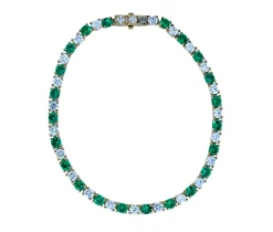 BRACELET TENNIS EN OR SERTI DE DIAMANTS DE LABORATOIRE ET DE PIERRES DE COULEURS DE LABORATOIRE