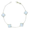BRACELET TRÈFLES EN OR JAUNE SERTI DE LAPIS, DE NACRE OU DpiONYX